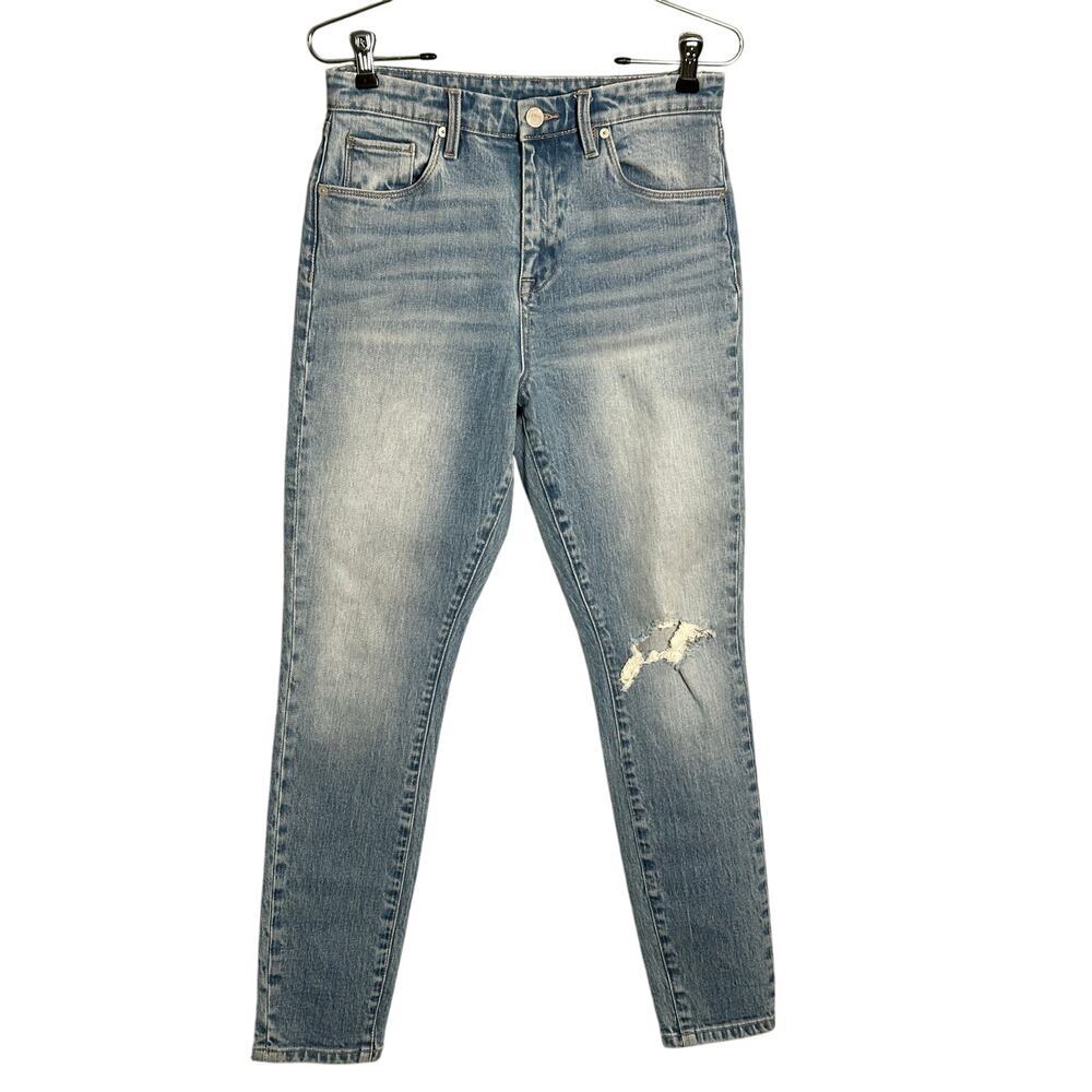 Blank NYC Sz 27 The Great Jones High Rise Skinny Jeans‎ Light Wash Distressed